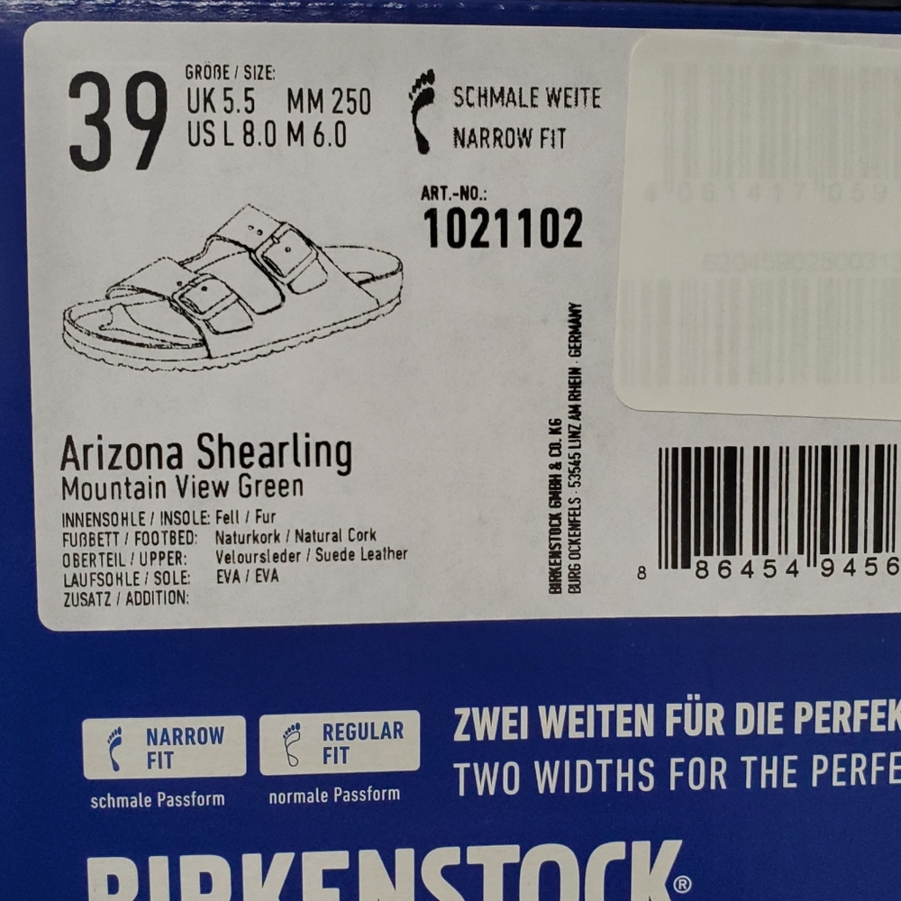 New Birkenstock Arizona Mountain Green Shearling Sandals - Picture 6 of 7